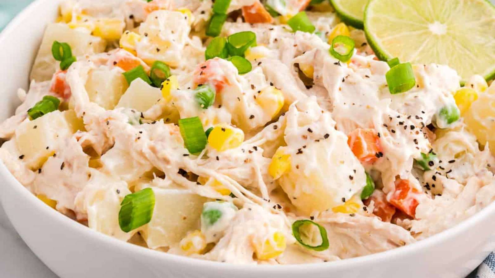 Mexican Chicken Salad recipe by Well Fed Baker.