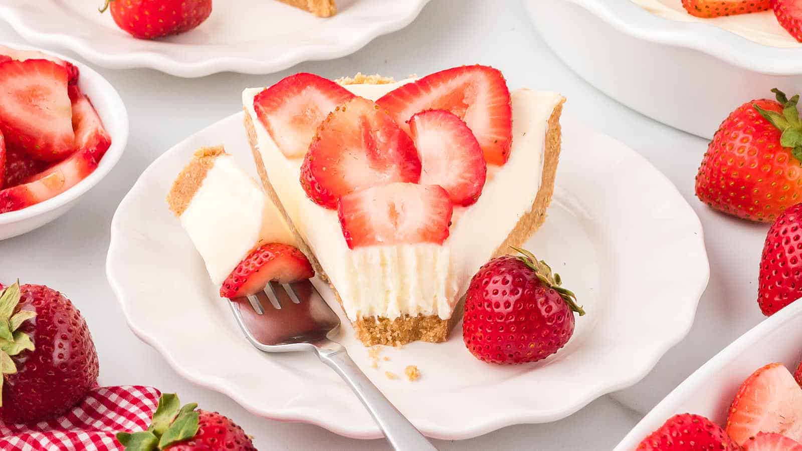 No-Bake Strawberry Pie recipe by Cheerful Cook.