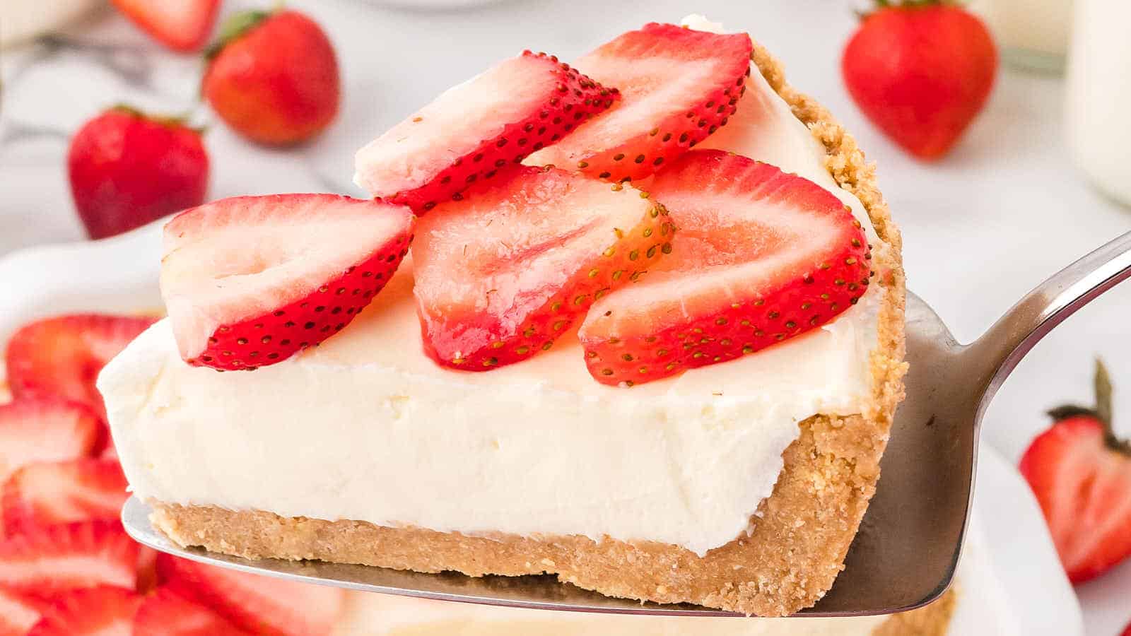 No-Bake Strawberry Pie recipe by Cheerful Cook.