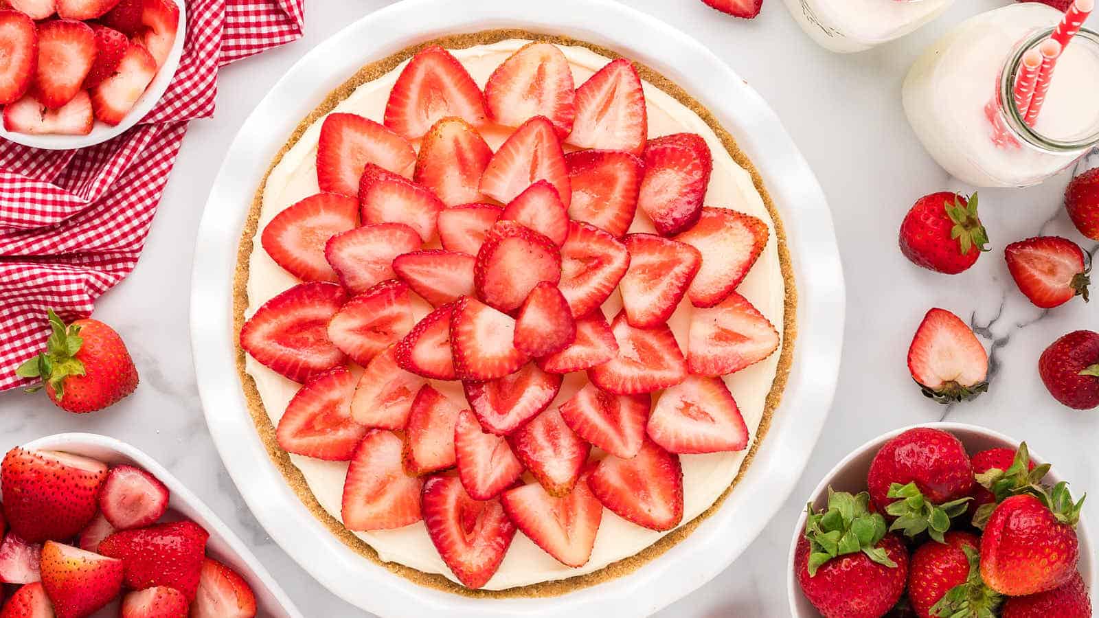 No-Bake Strawberry Pie recipe by Cheerful Cook.