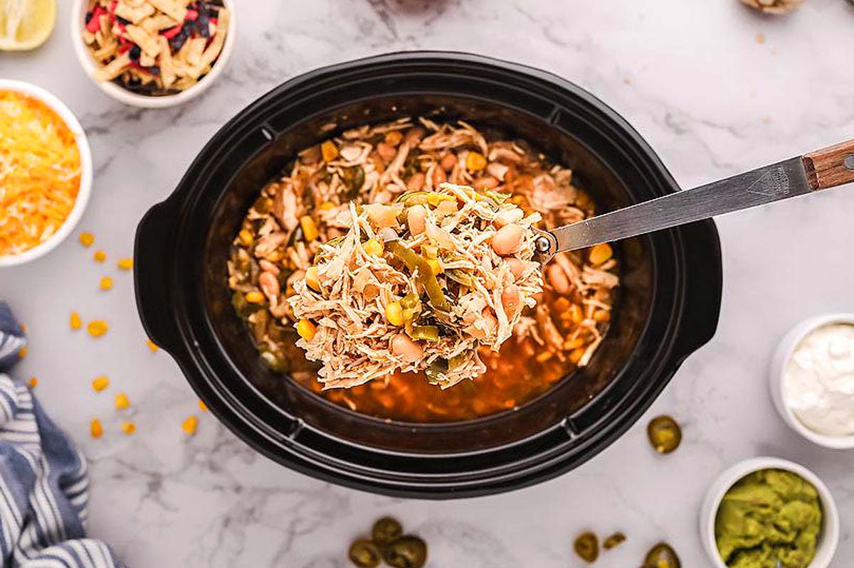 Slow Cooker Chunky White Chicken Chili.