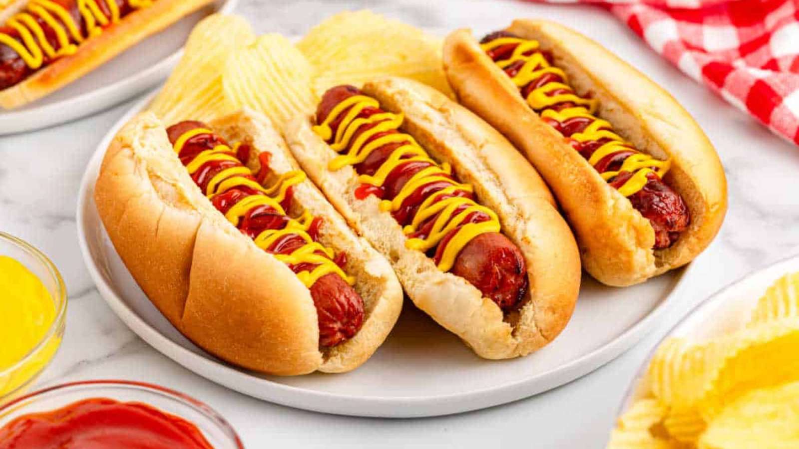 Air Fryer Hot Dogs recipe by Busy Day Dinners.