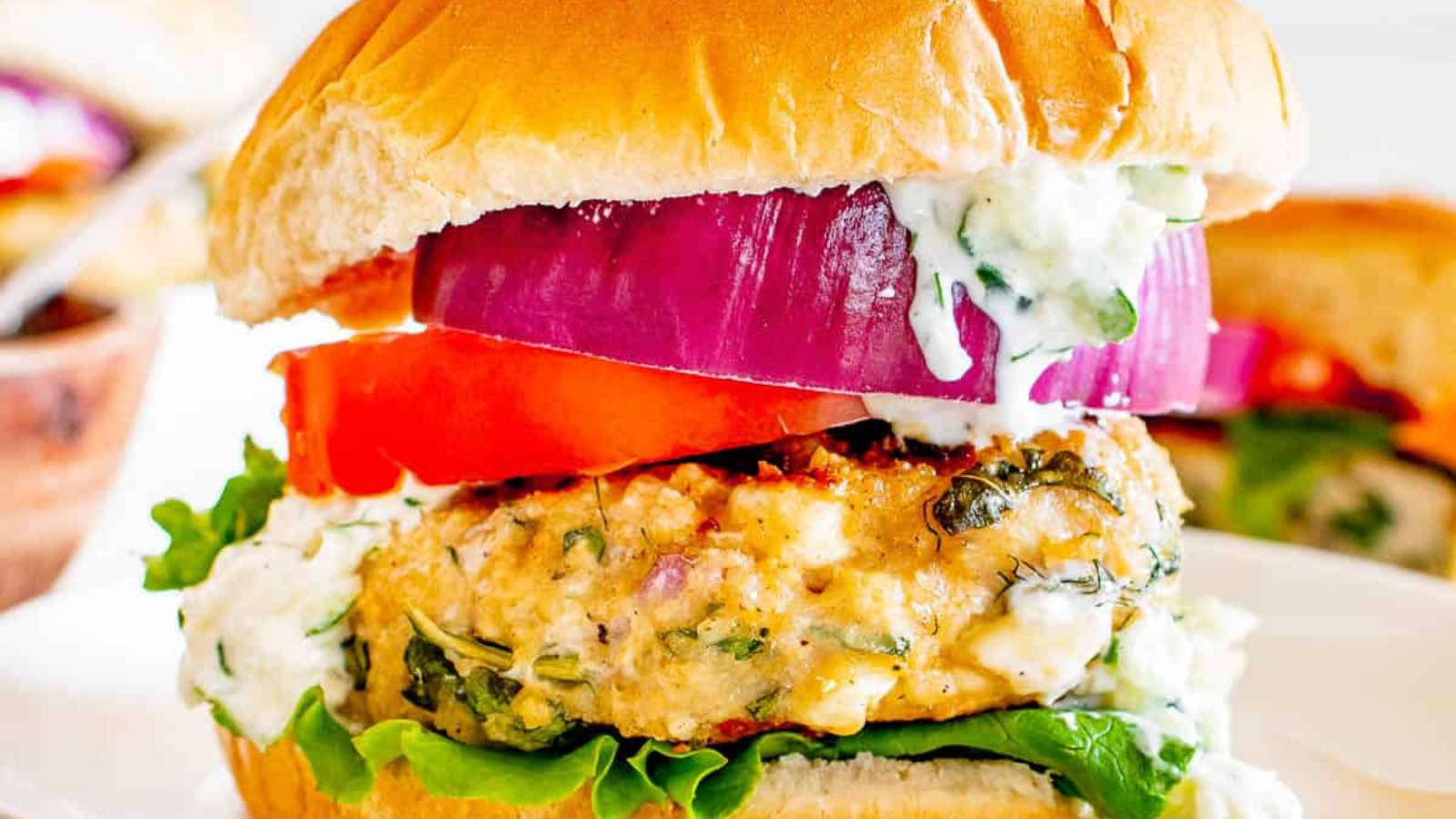 Greek Chicken Burgers recipe by Busy Day Dinners.