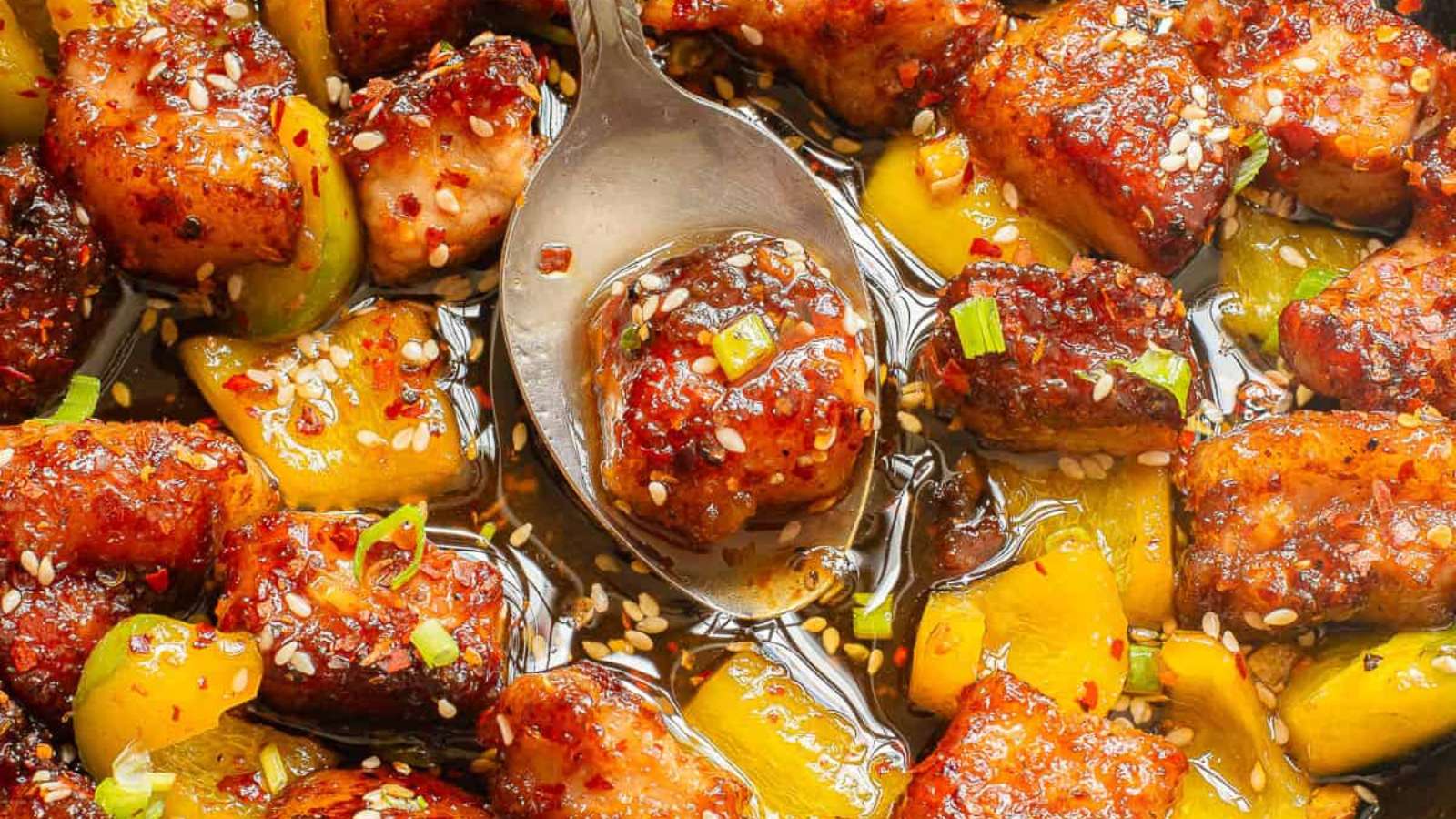Honey Ginger Pork Bites recipe by Busy Day Dinners.