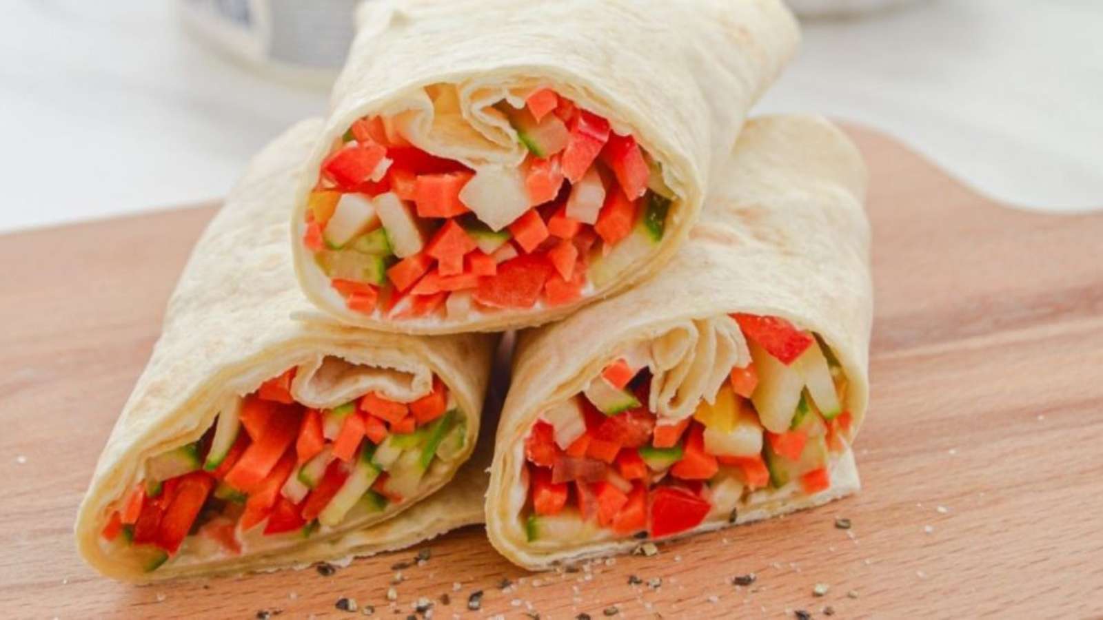 Vegetarian Tortilla Wraps recipe by Flavours Treat.