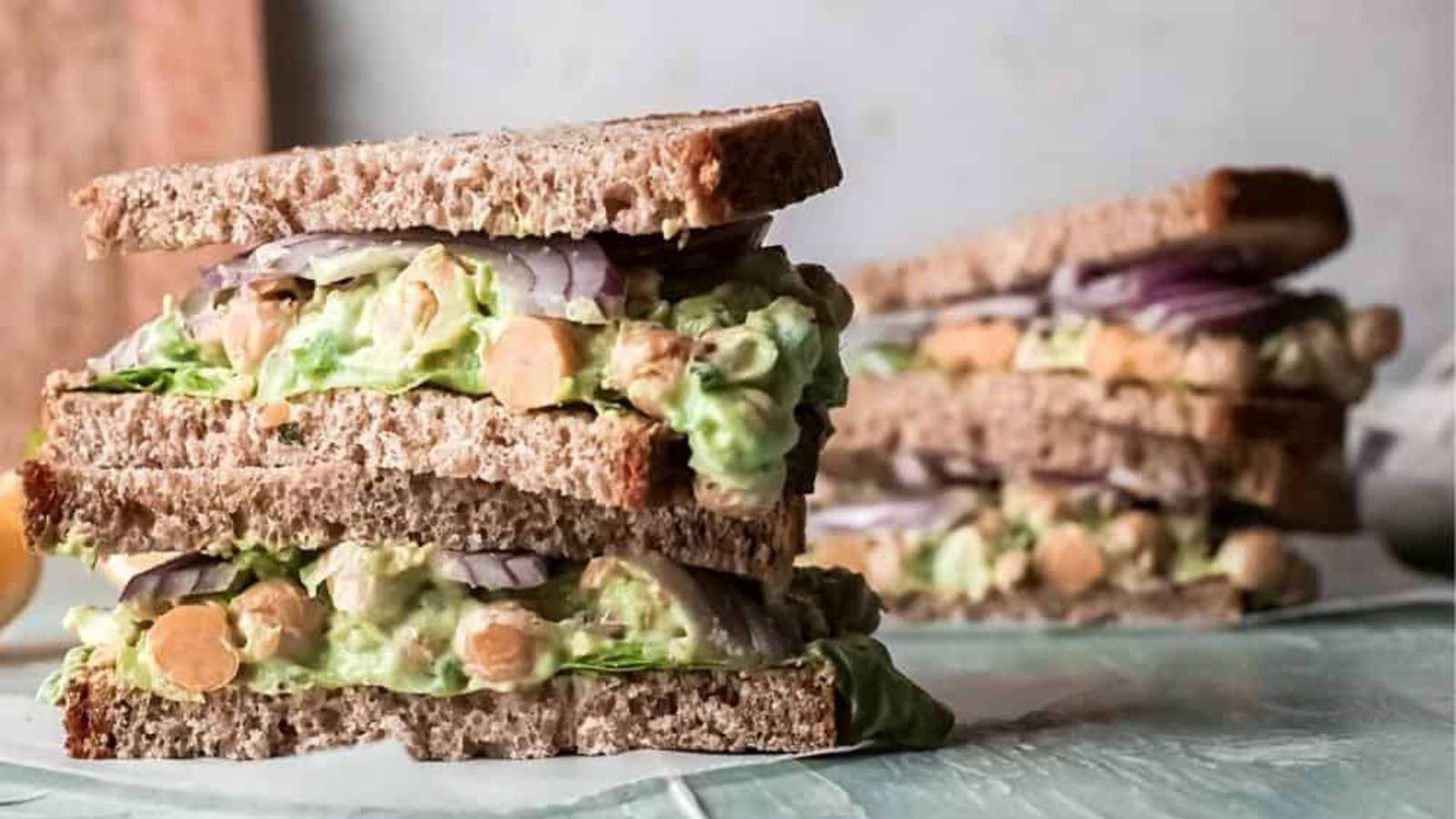 Easy Chickpea Salad Sandwich recipe by Food Wine And Love.