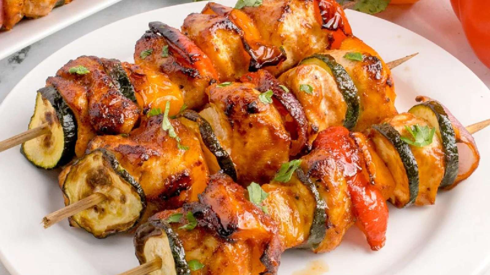 Easy Air Fryer Chicken Kabobs recipe by Kitchen Divas.