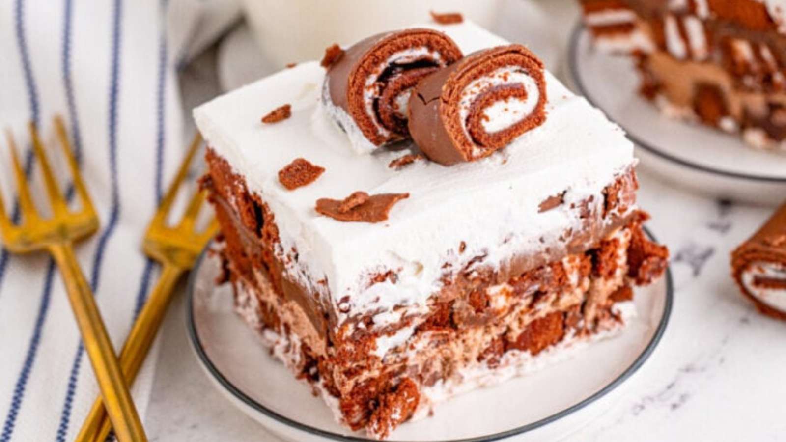 Swiss Roll Lush Cake recipe by Kitchen Divas.
