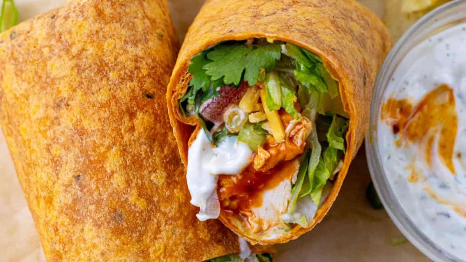 Buffalo Chicken Wrap recipe by Megan Vs Kitchen.
