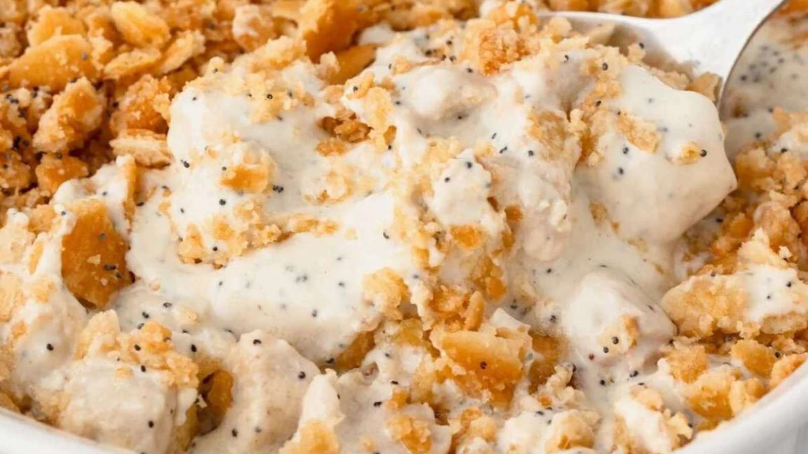 Poppy Seed Chicken Casserole recipe by Quiche My Grits.