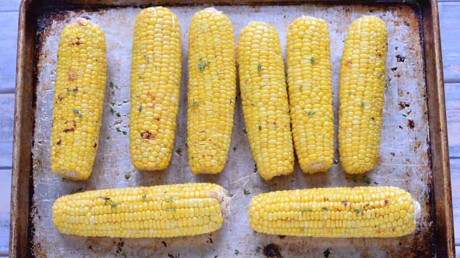 Corn On The Cob In The Oven recipe by Seasonal Cravings.