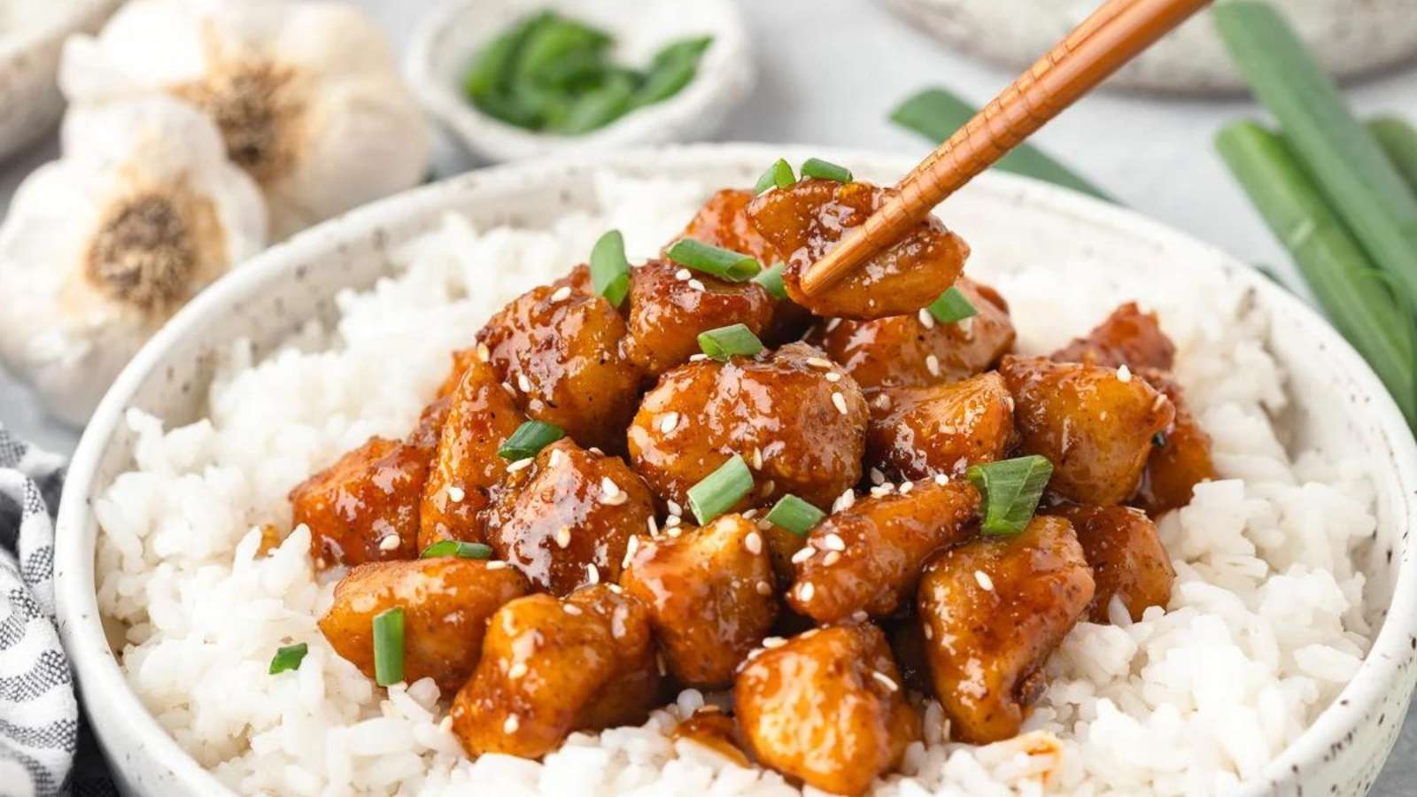 Honey Garlic Chicken Bites recipe by She's Not Cookin'.