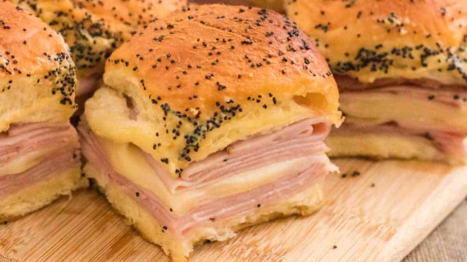 Easy Baked Ham And Cheese Sliders recipe by Simply Stacie.