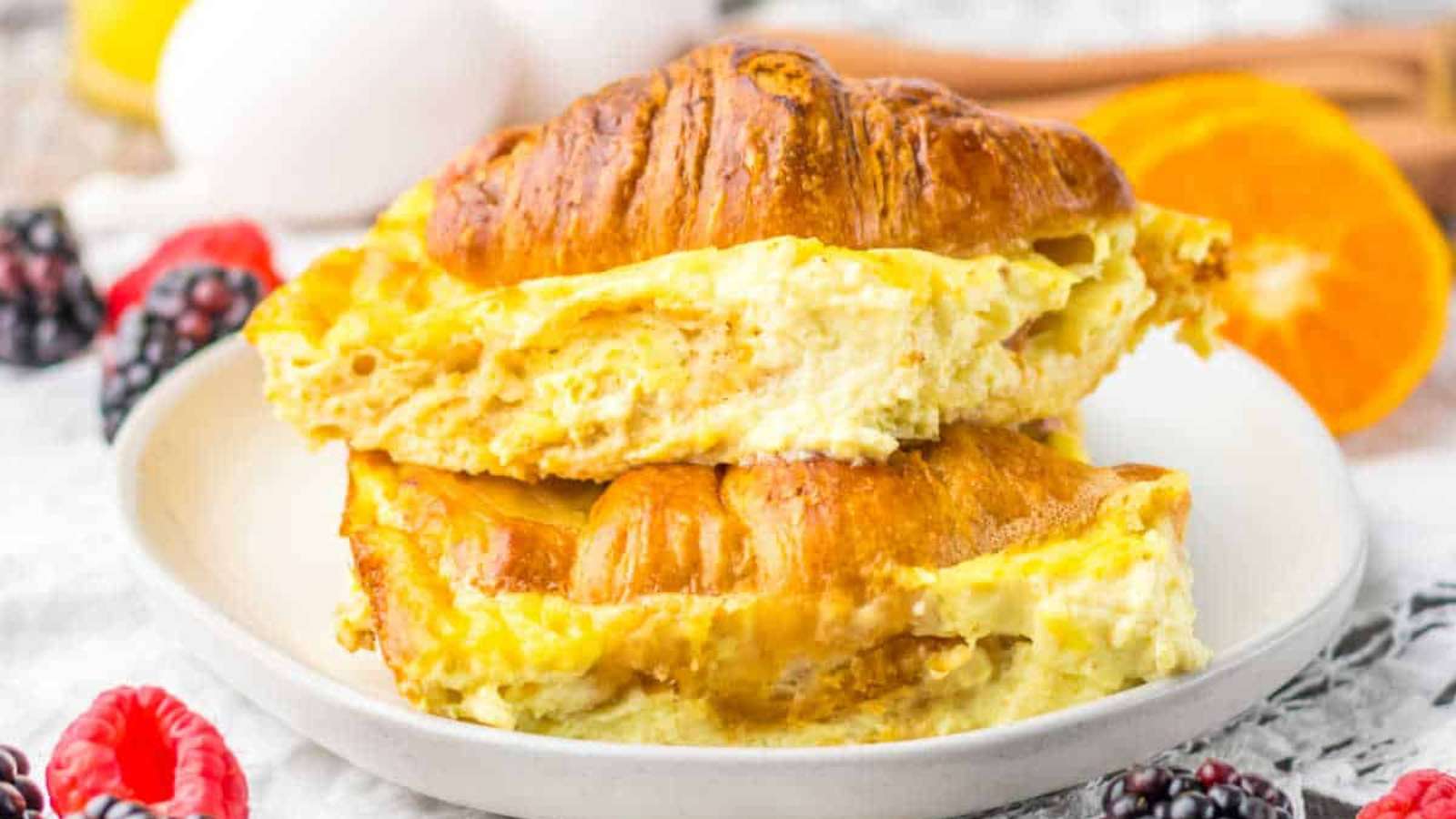 Easy Ham And Swiss Croissant Bake recipe by Simply Stacie.