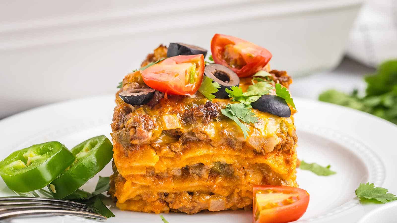 Beef Enchilada Casserole recipe by Cheerful Cook.