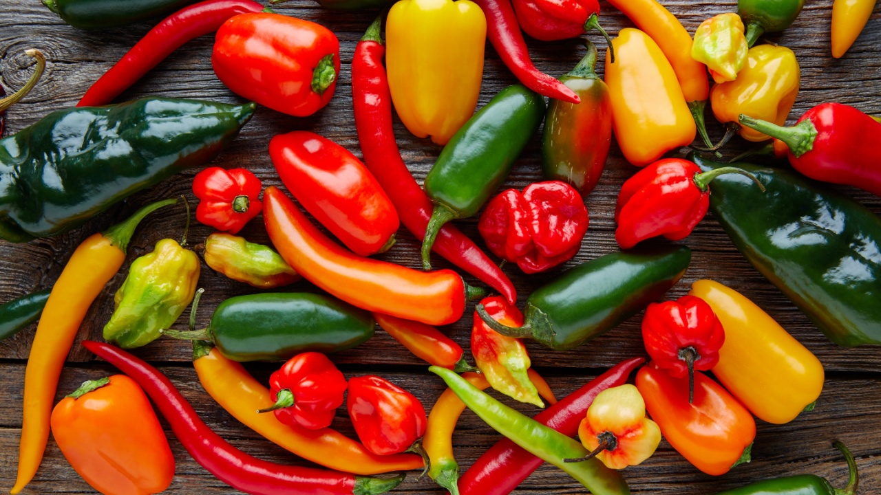 Mexican hot chili peppers colorful mix