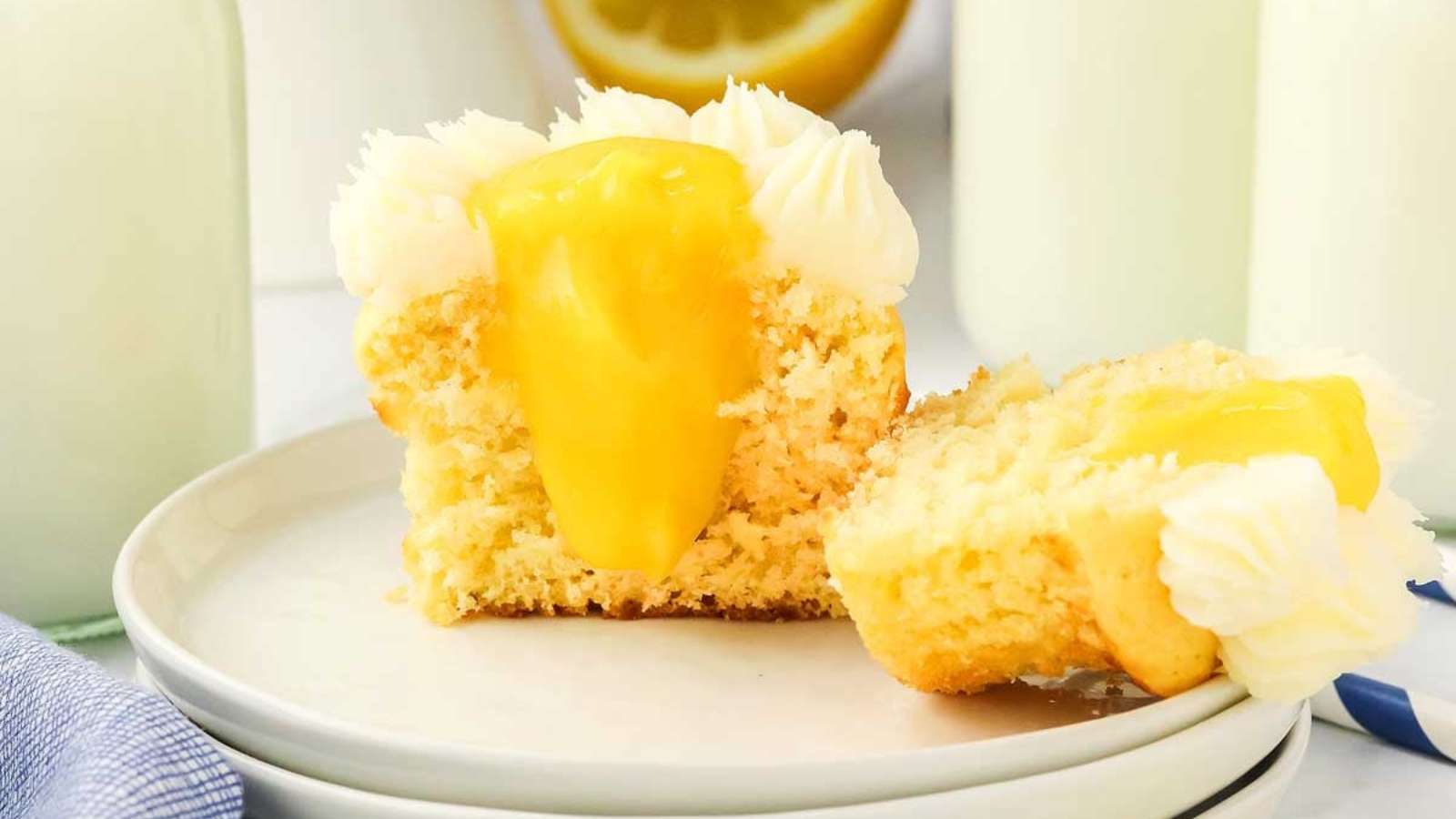 Lemon Stuffed Cupcakes recipe by xoxoBella.