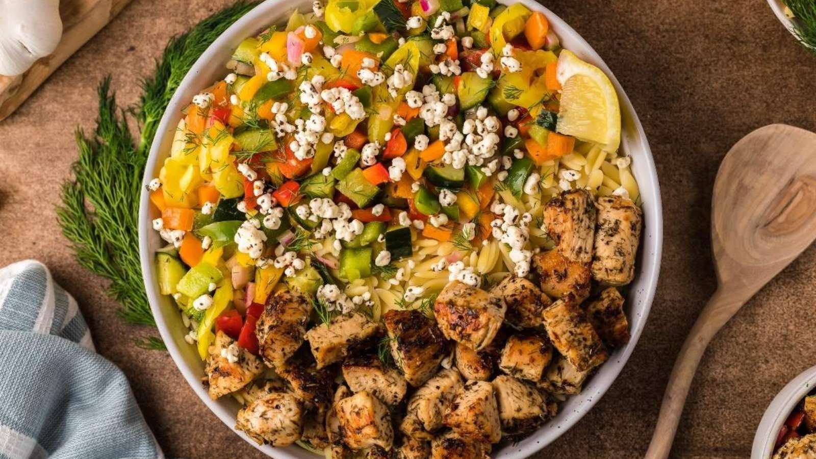 Mediterranean Chicken Orzo Bowls recipe by xoxoBella.