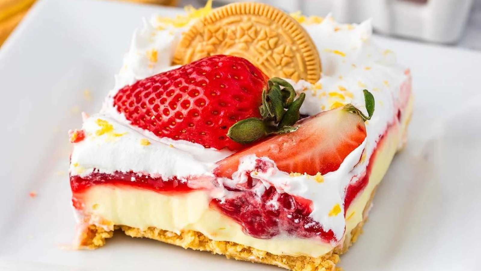 Strawberry Lemon Cheesecake Lasagna recipe by xoxoBella.