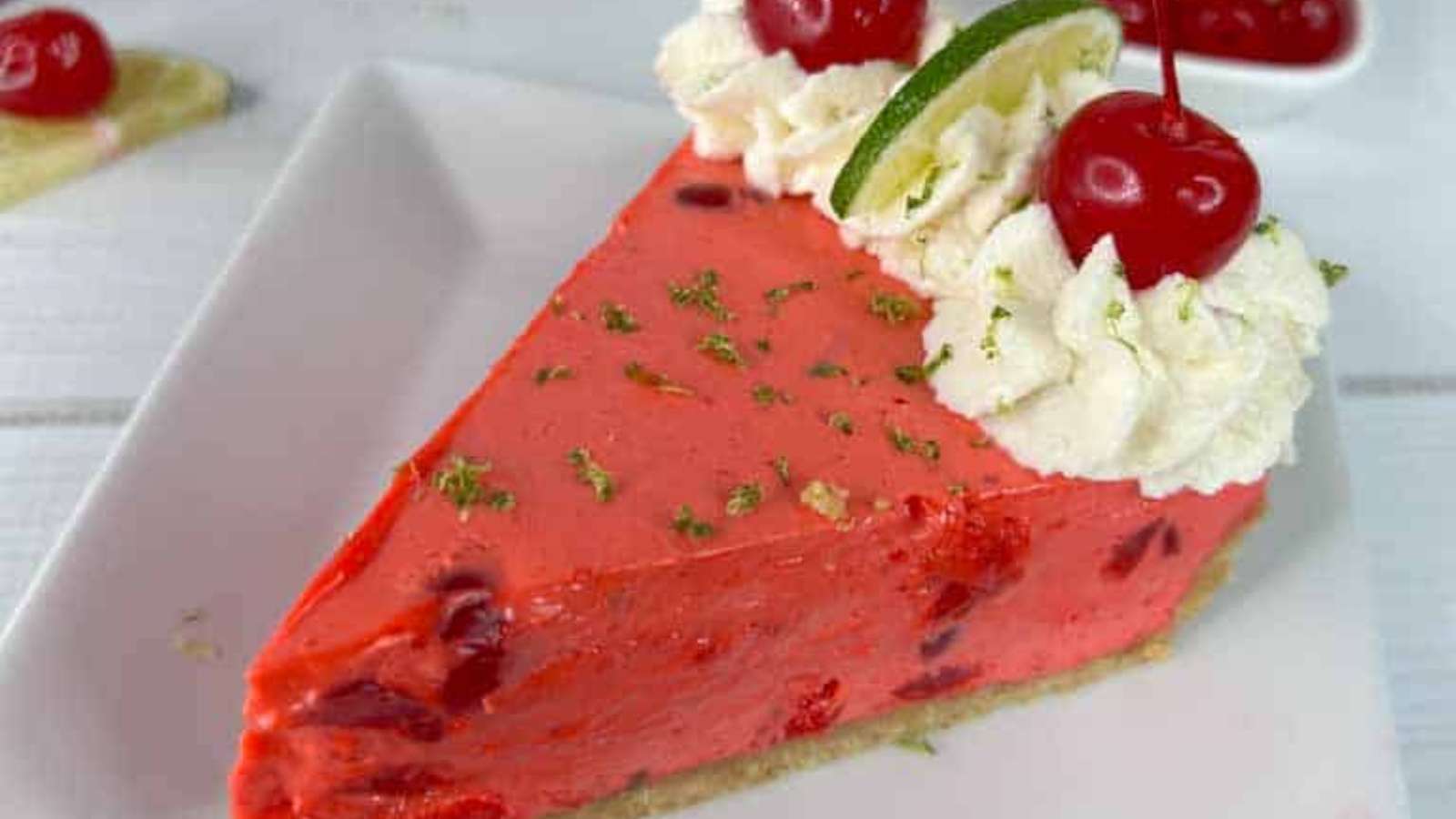 No-Bake Cherry Limeade Cheesecake recipe by Eat Your Beets.