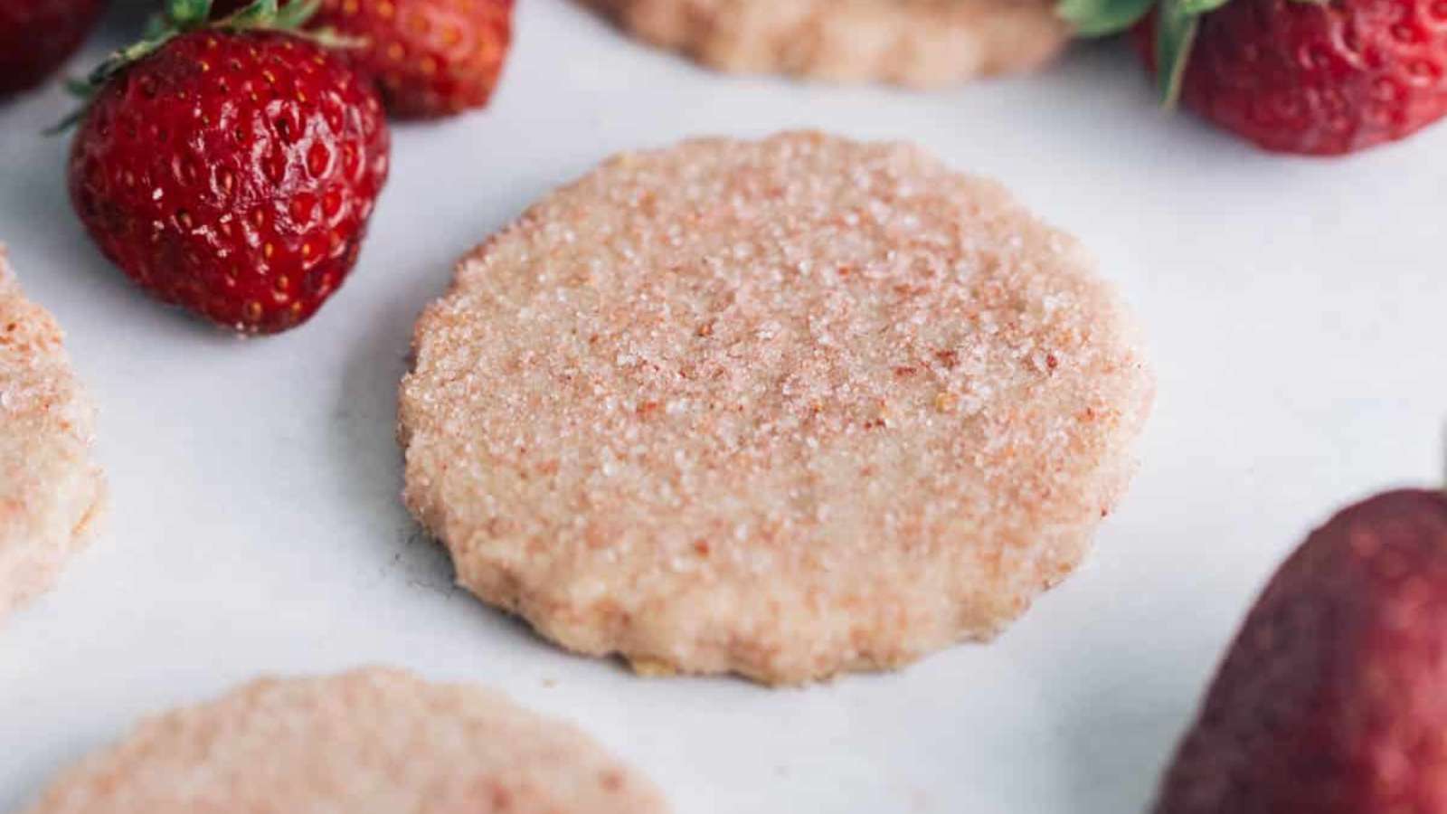 Strawberry Shortbread Cookies recipe by Emily Laurae.