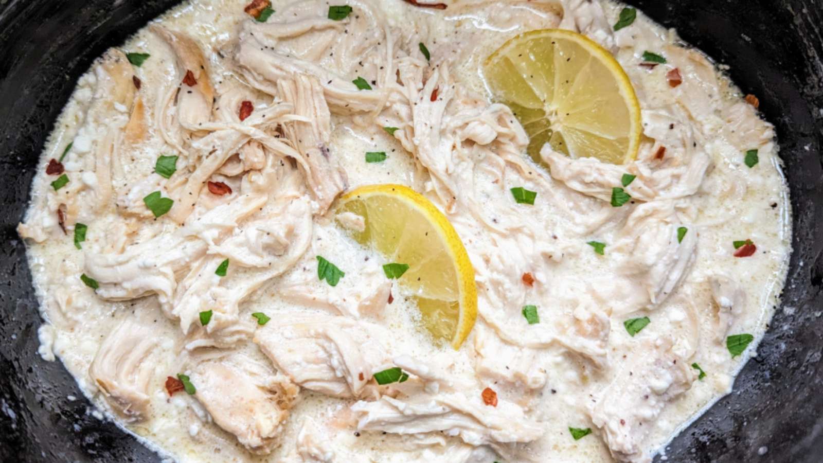 Slow Cooker Creamy Lemon Chicken recipe by Flavorful Eats.