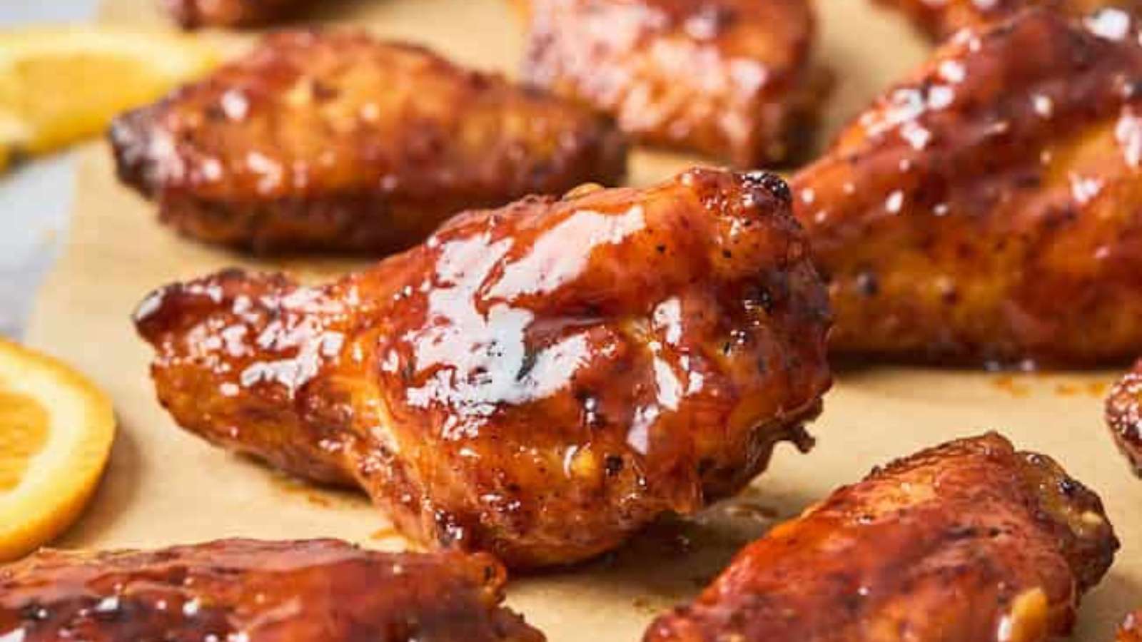 Orange Honey BBQ Wings recipe by Grandbaby Cakes.