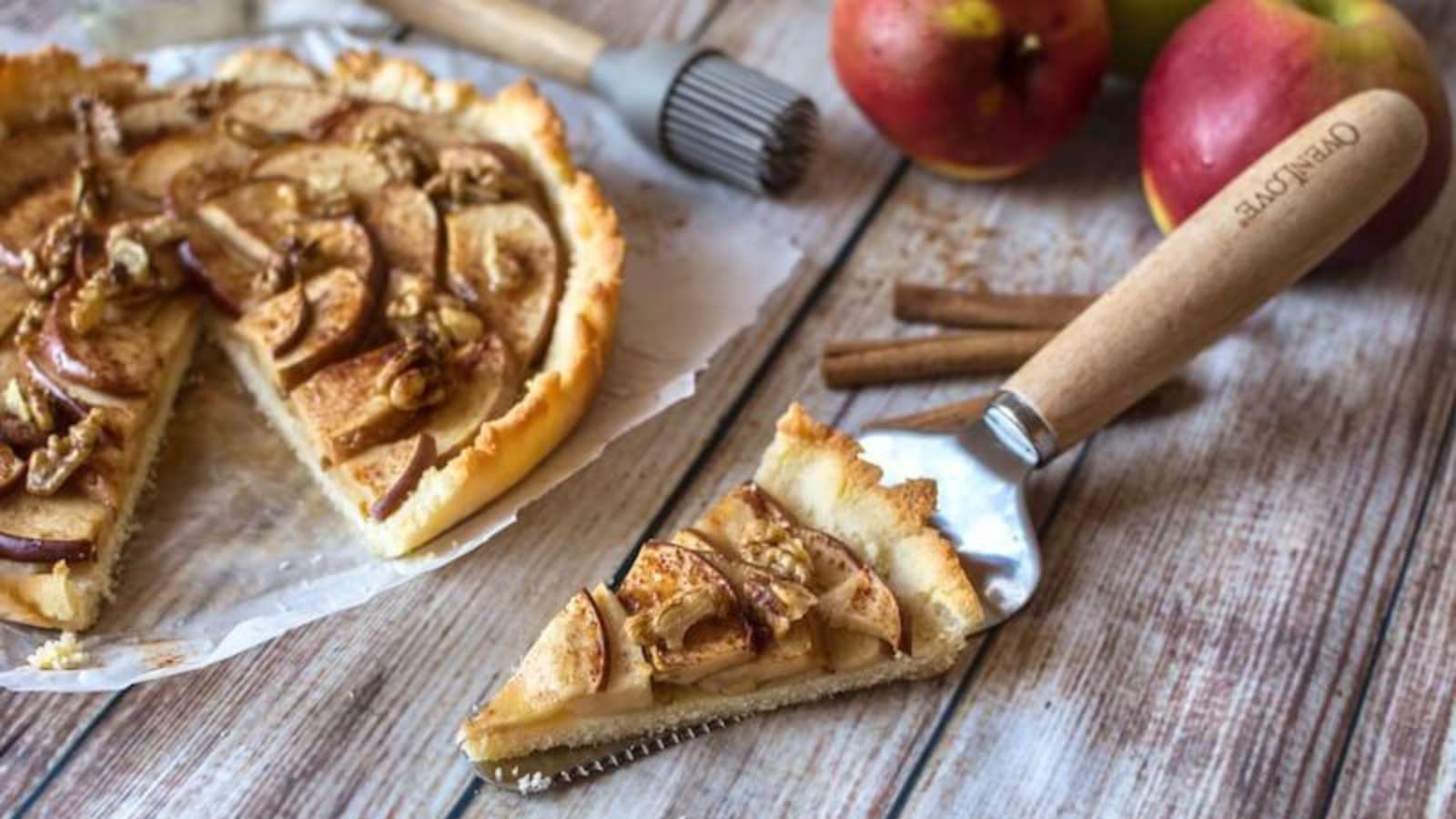 Rustic Apple Tart with Walnuts recipe by Healy Eats Real.