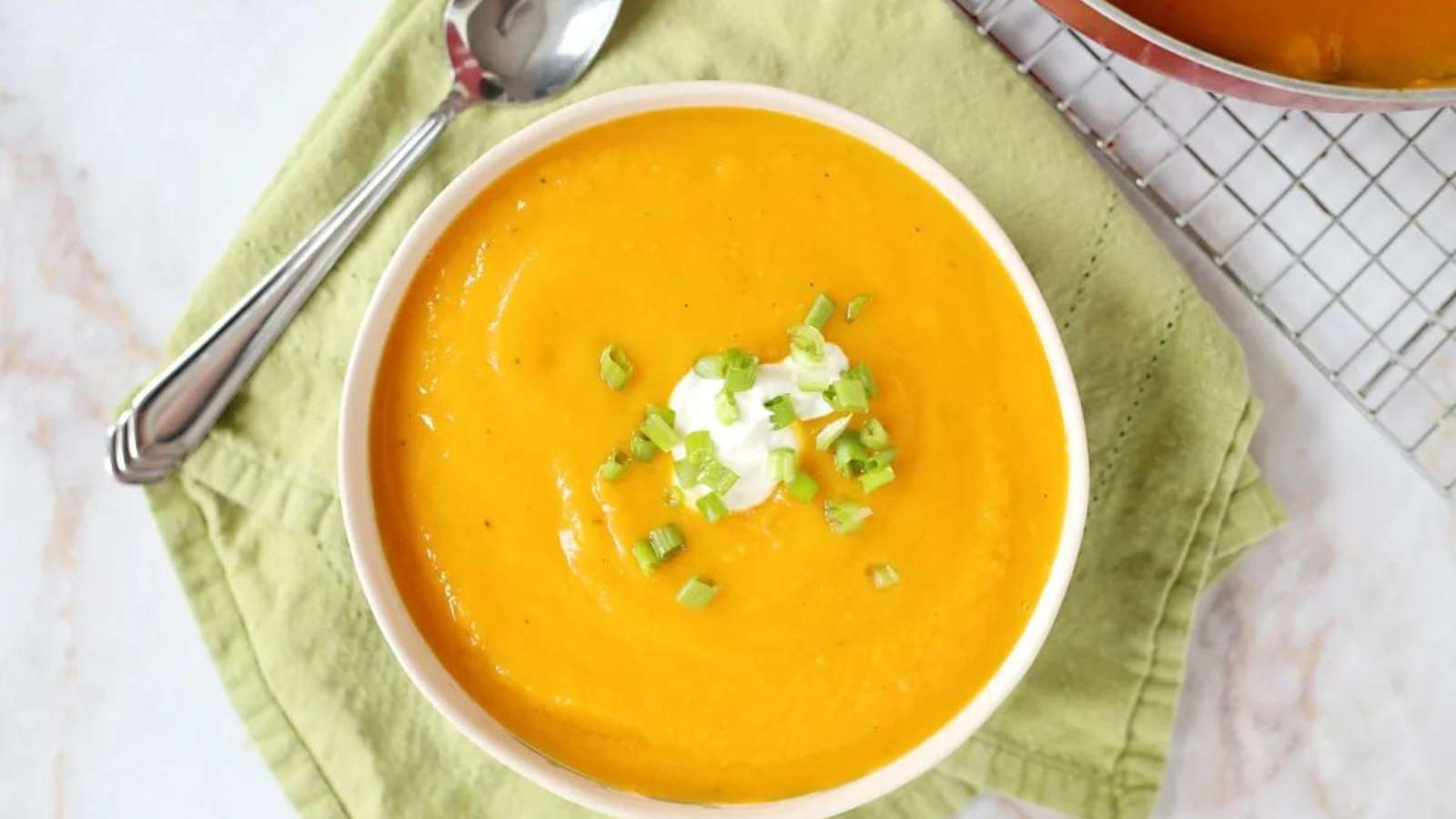 Easy Creamy Sweet Potato Soup recipe by Kitchen Divas.
