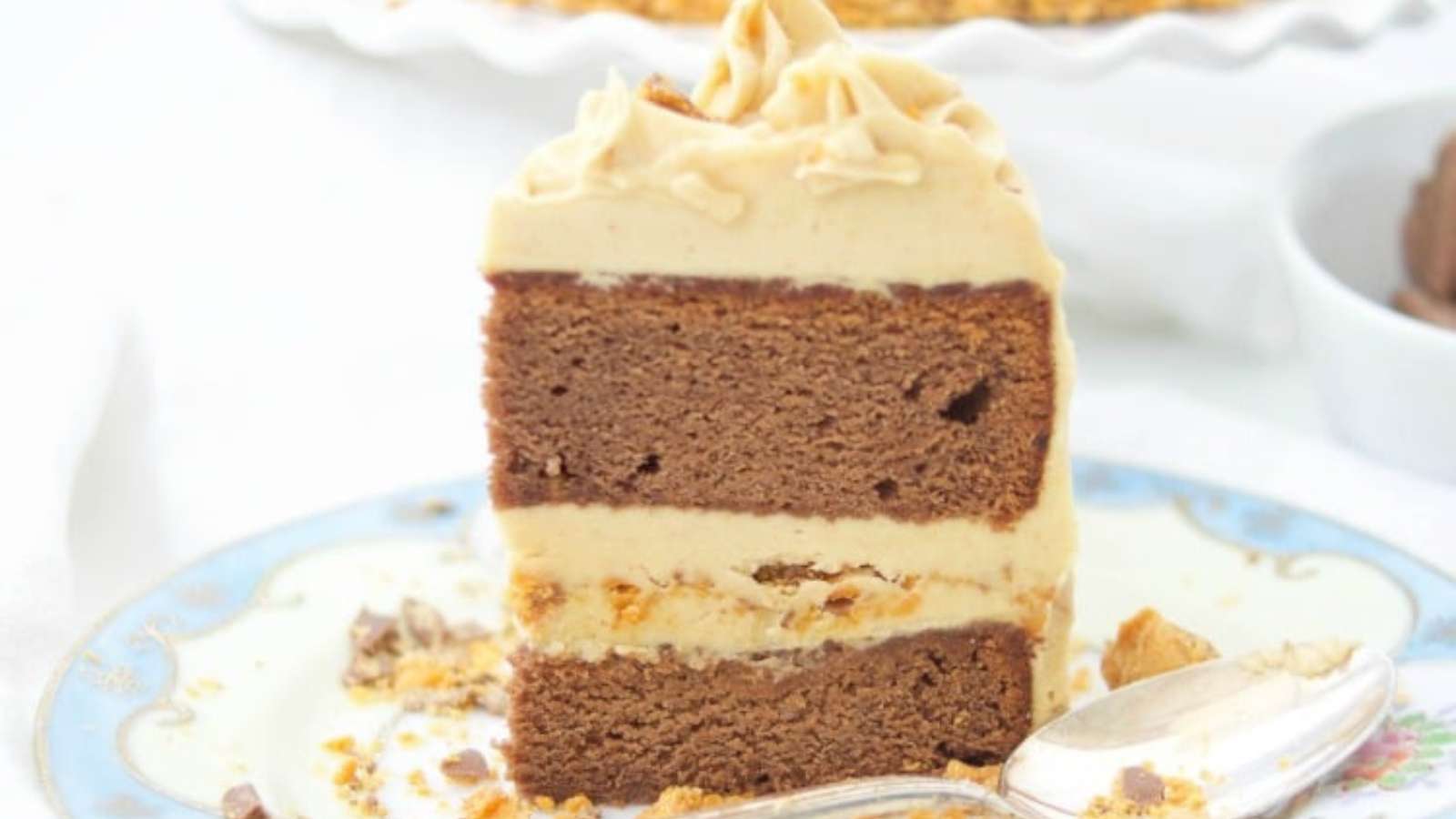 Butterfinger Cake recipe by Living Sweet Moments.
