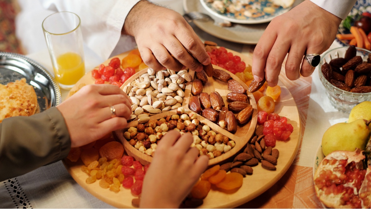 Nuts And Dried Fruits on table