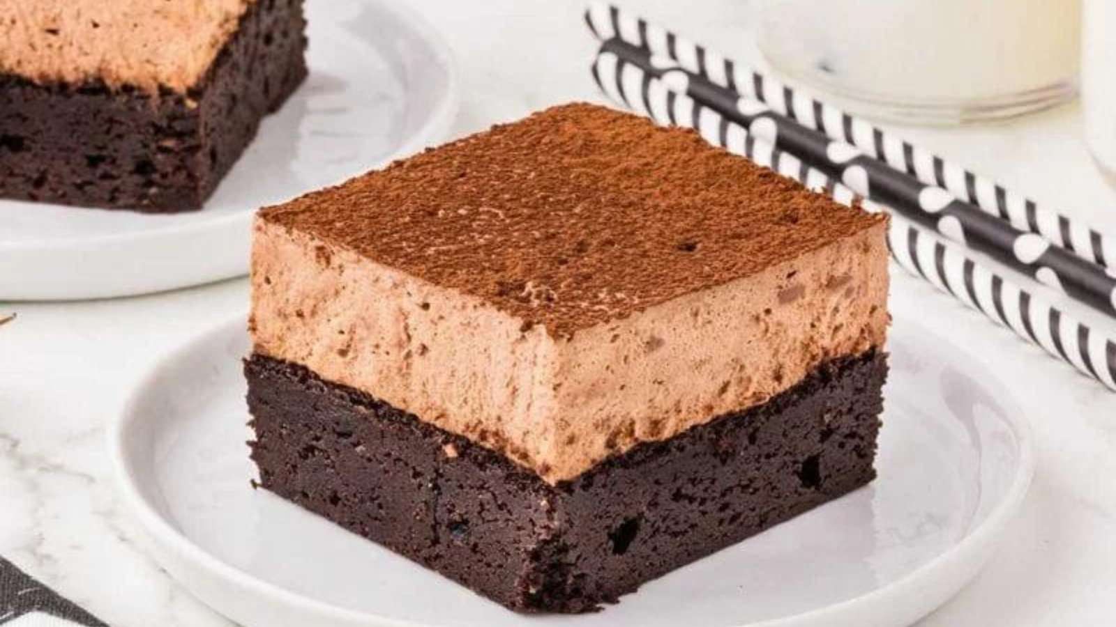 Chocolate Mousse Brownies recipe by Princess Pinky Girl.
