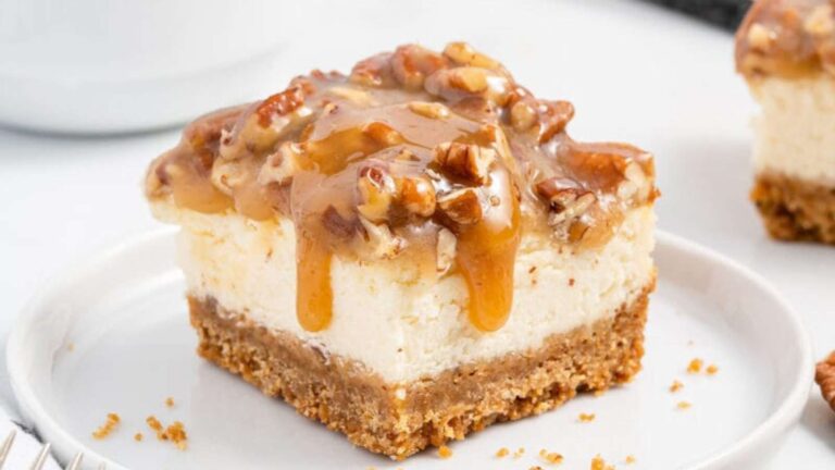Pecan Pie Cheesecake Bars recipe by Princess Pinky Girl.