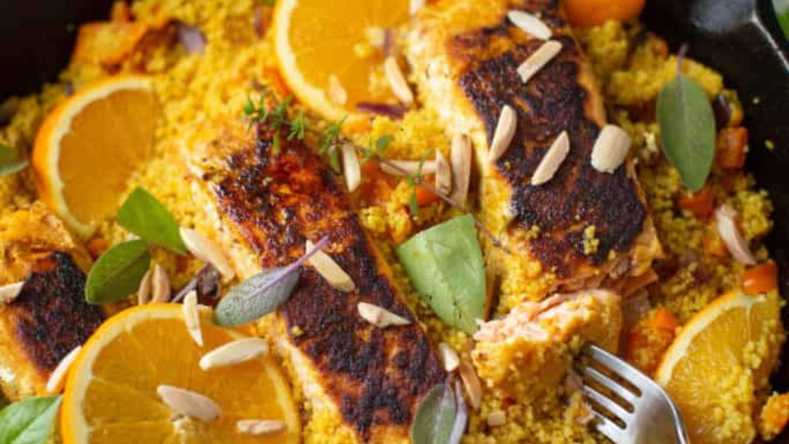 Turmeric Salmon And Couscous recipe by Seasonal Cravings.