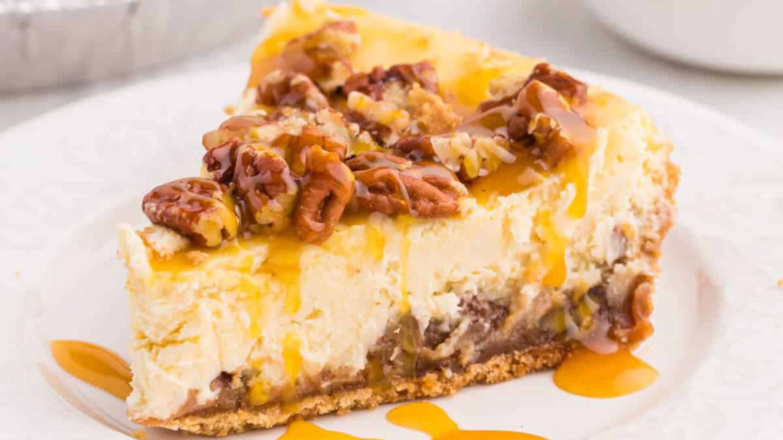 Caramel Pecan Cheesecake recipe by Simply Stacie.