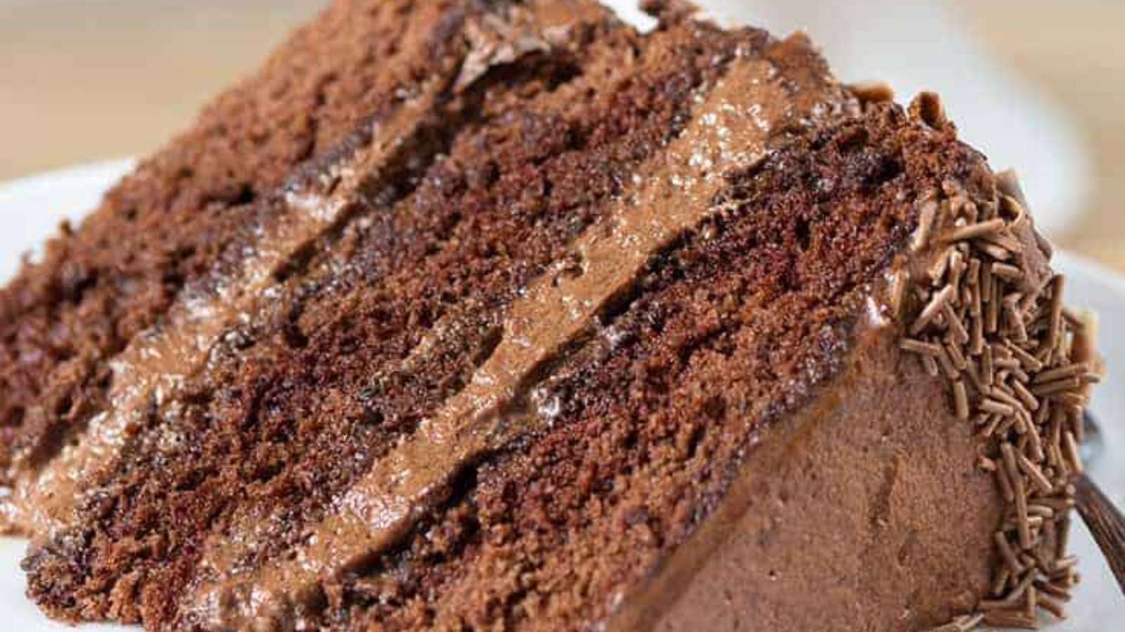 Chocoholics Chocolate Mousse Cake recipe by Simply Stacie.