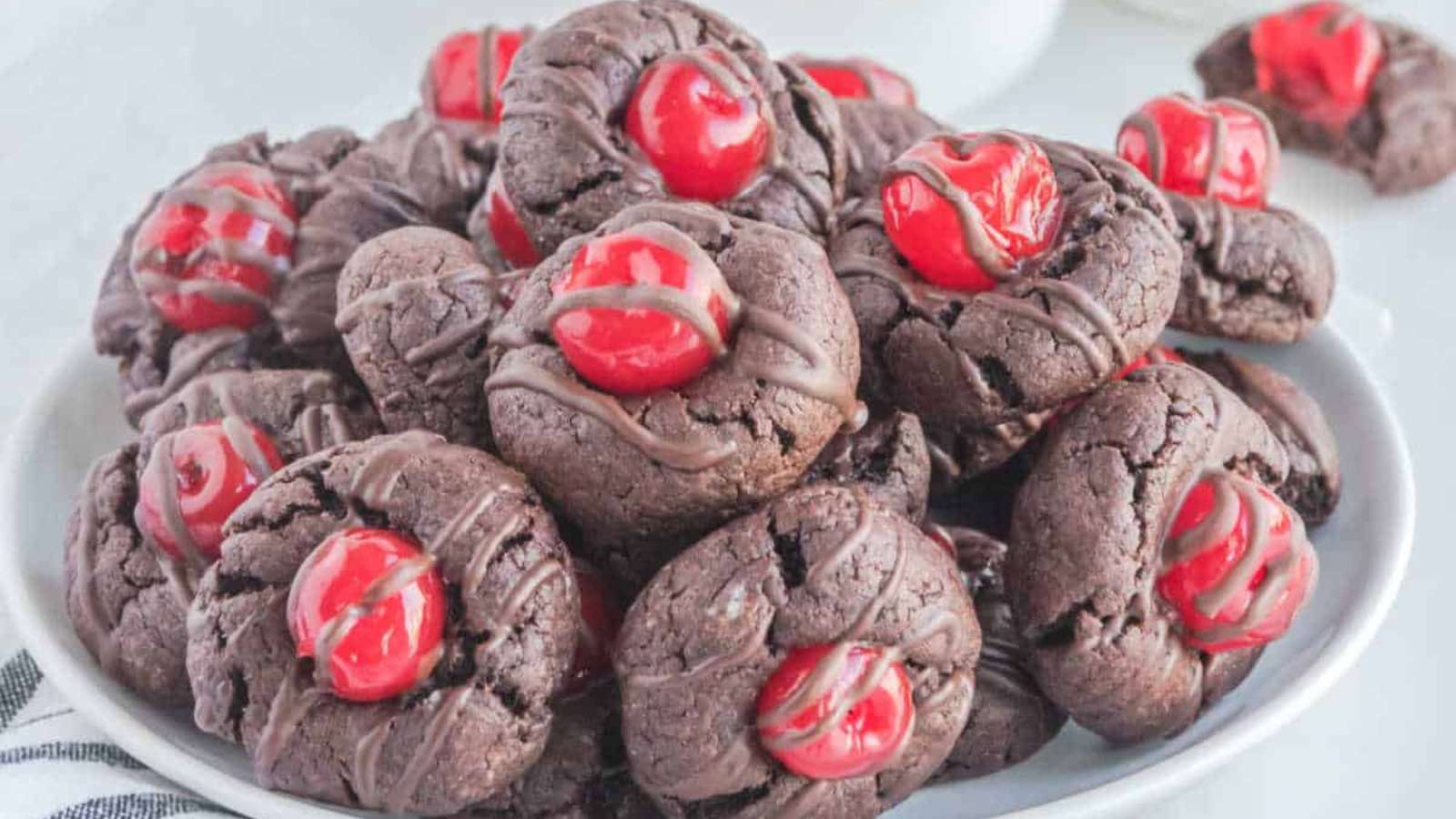 Chocolate Cherry Cookies recipe by Simply Stacie.