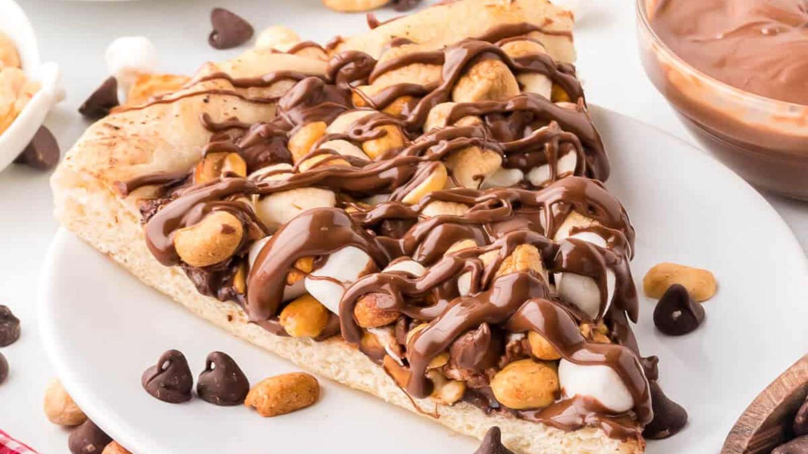 Easy Rocky Road Dessert Pizza recipe by Simply Stacie.