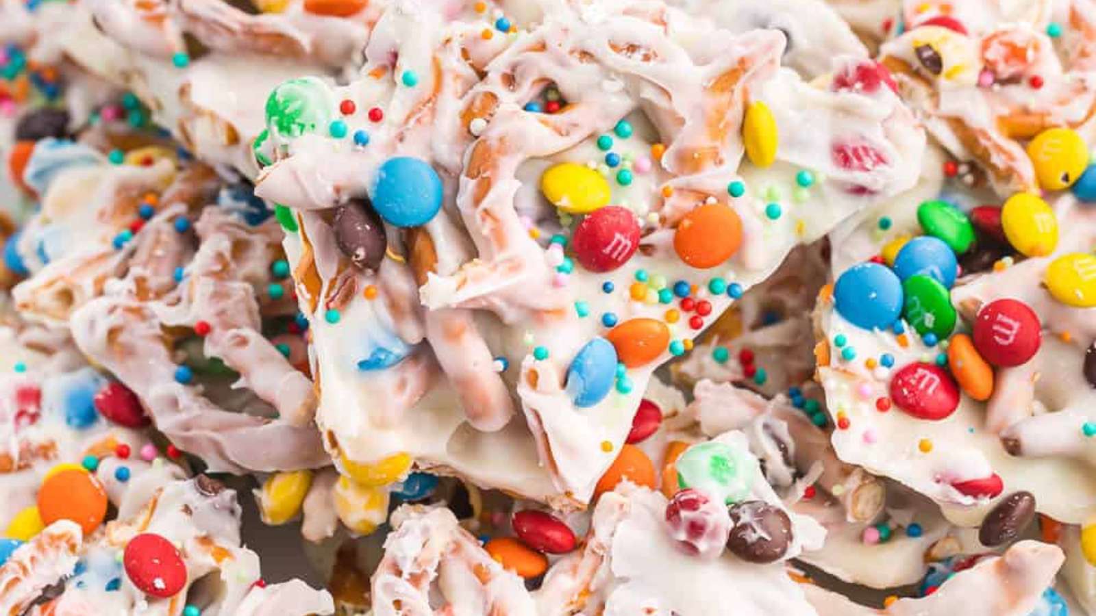 Easy White Chocolate Rainbow Bark recipe by Simply Stacie.