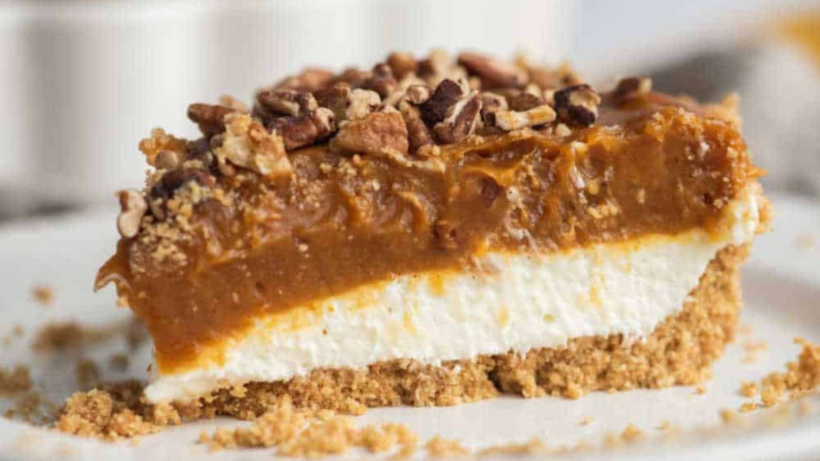 No-Bake Pumpkin Pie Cheesecake recipe by Simply Stacie.