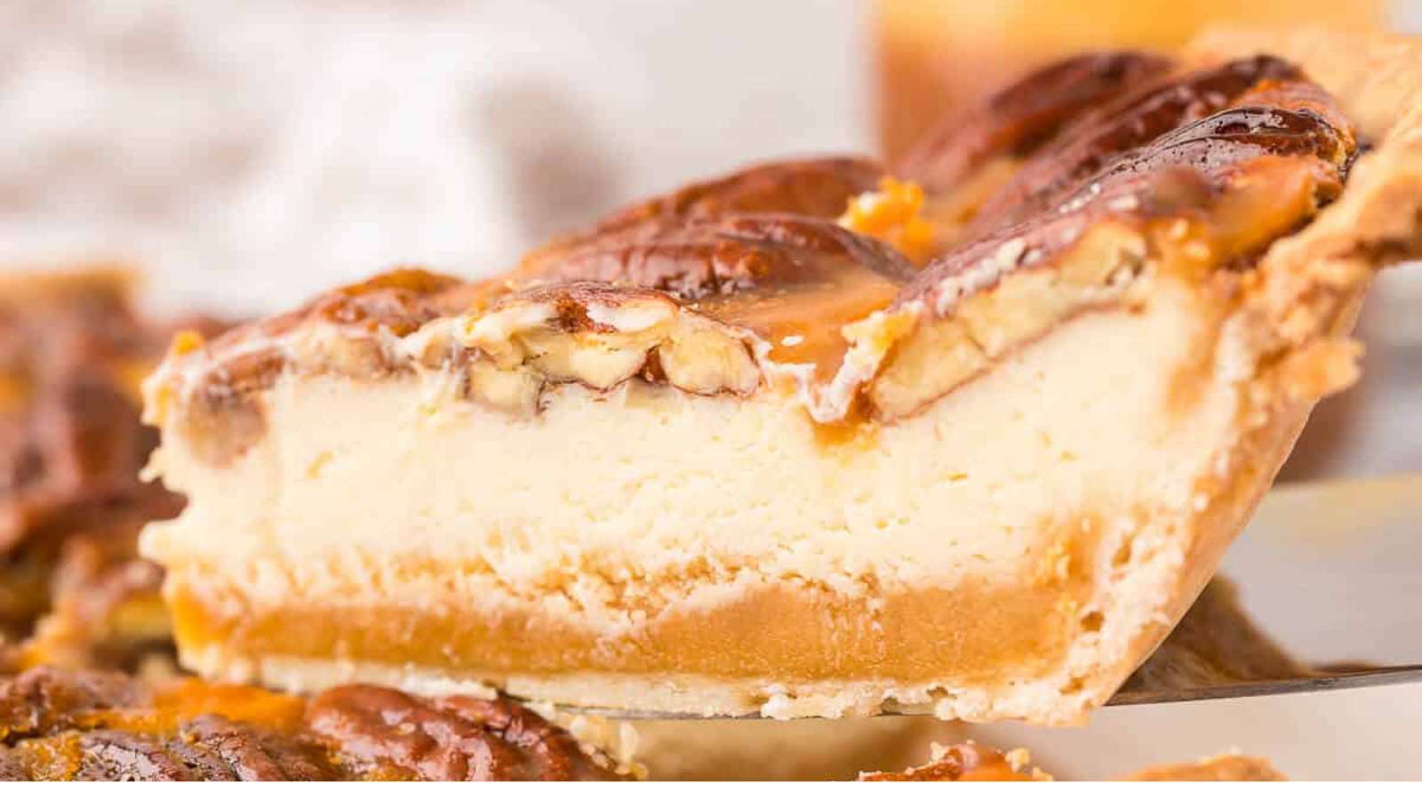 Pecan Pie Cheesecake recipe by Simply Stacie.