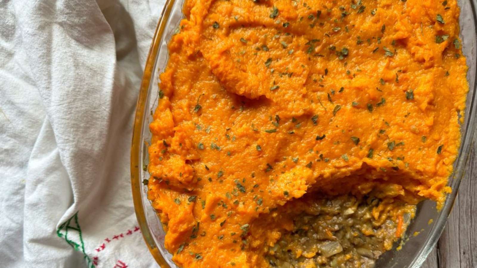 Sweet Potato Shepherd's Pie recipe by The Clean Happy Life.
