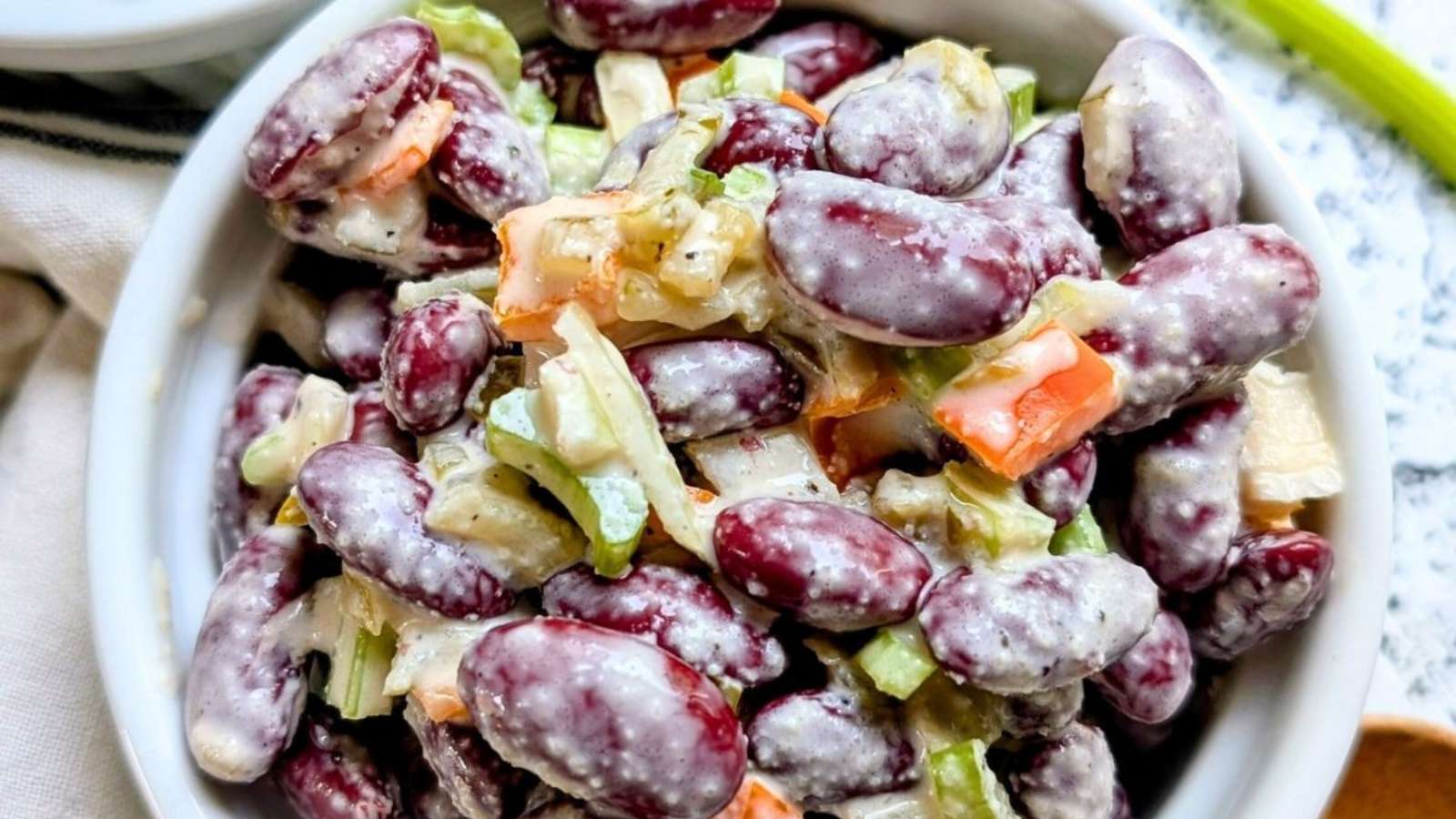 Creamy Kidney Bean Salad recipe by The Herbeevore.