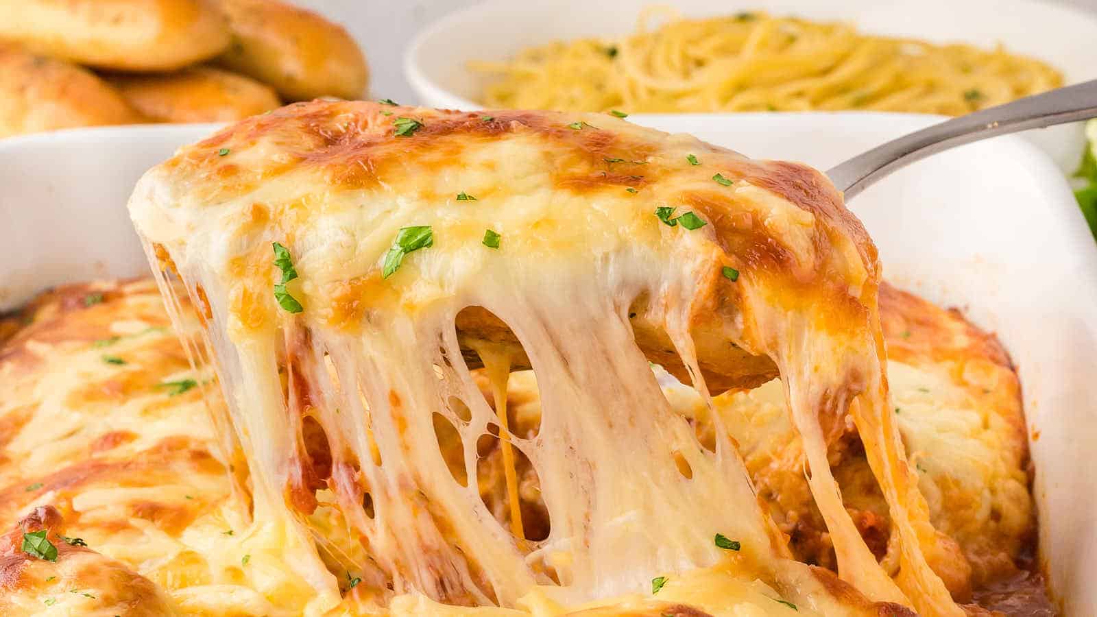 Easy Cheesy Chicken Parmesan recipe by Cheerful Cook.