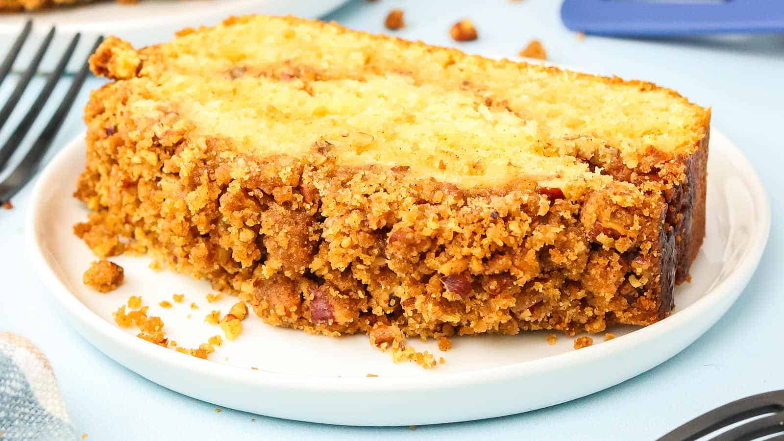 Pecan Bread with Cinnamon Topping recipe by Cheerful Cook.