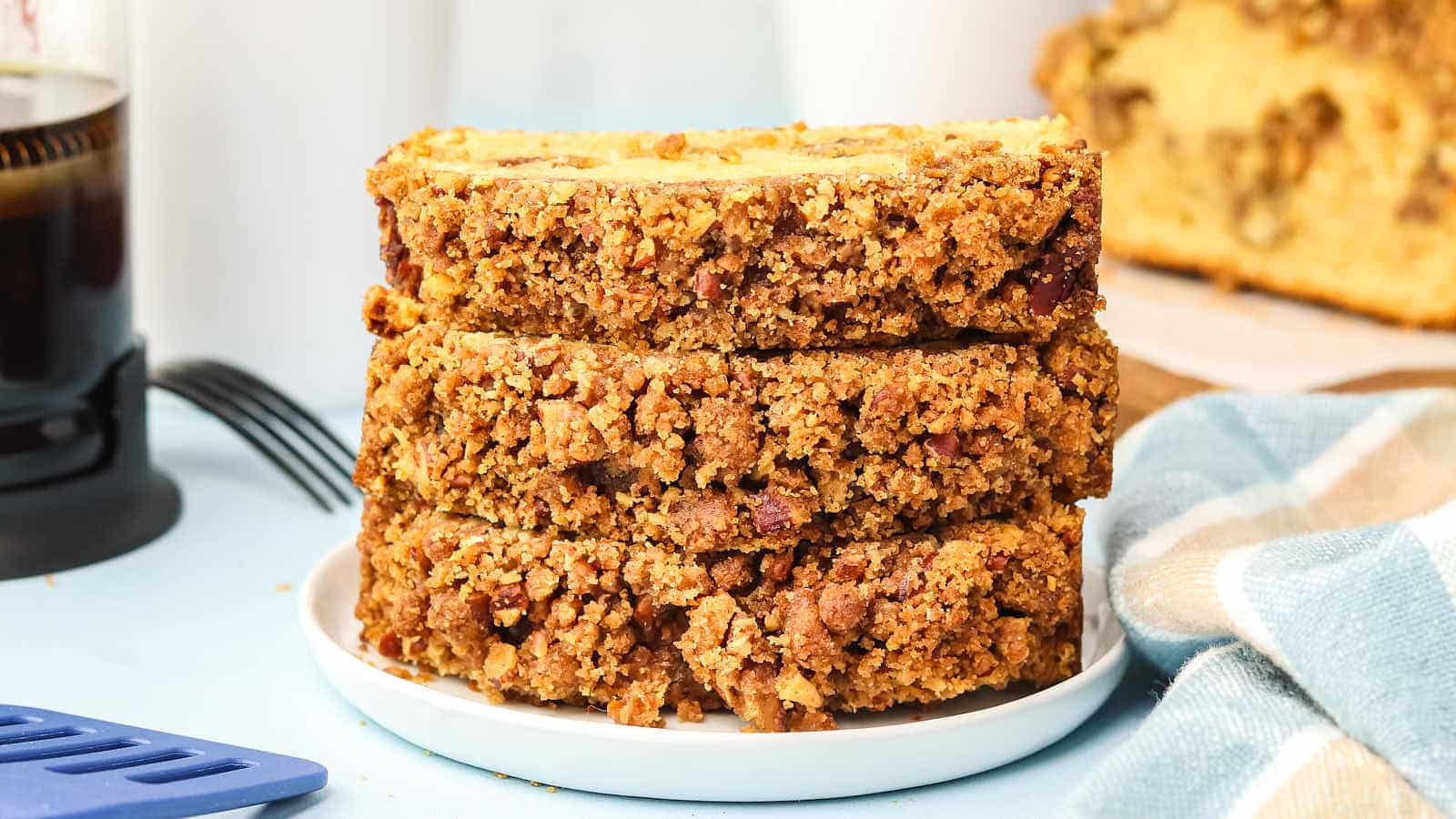 Pecan Bread with Cinnamon Topping recipe by Cheerful Cook.