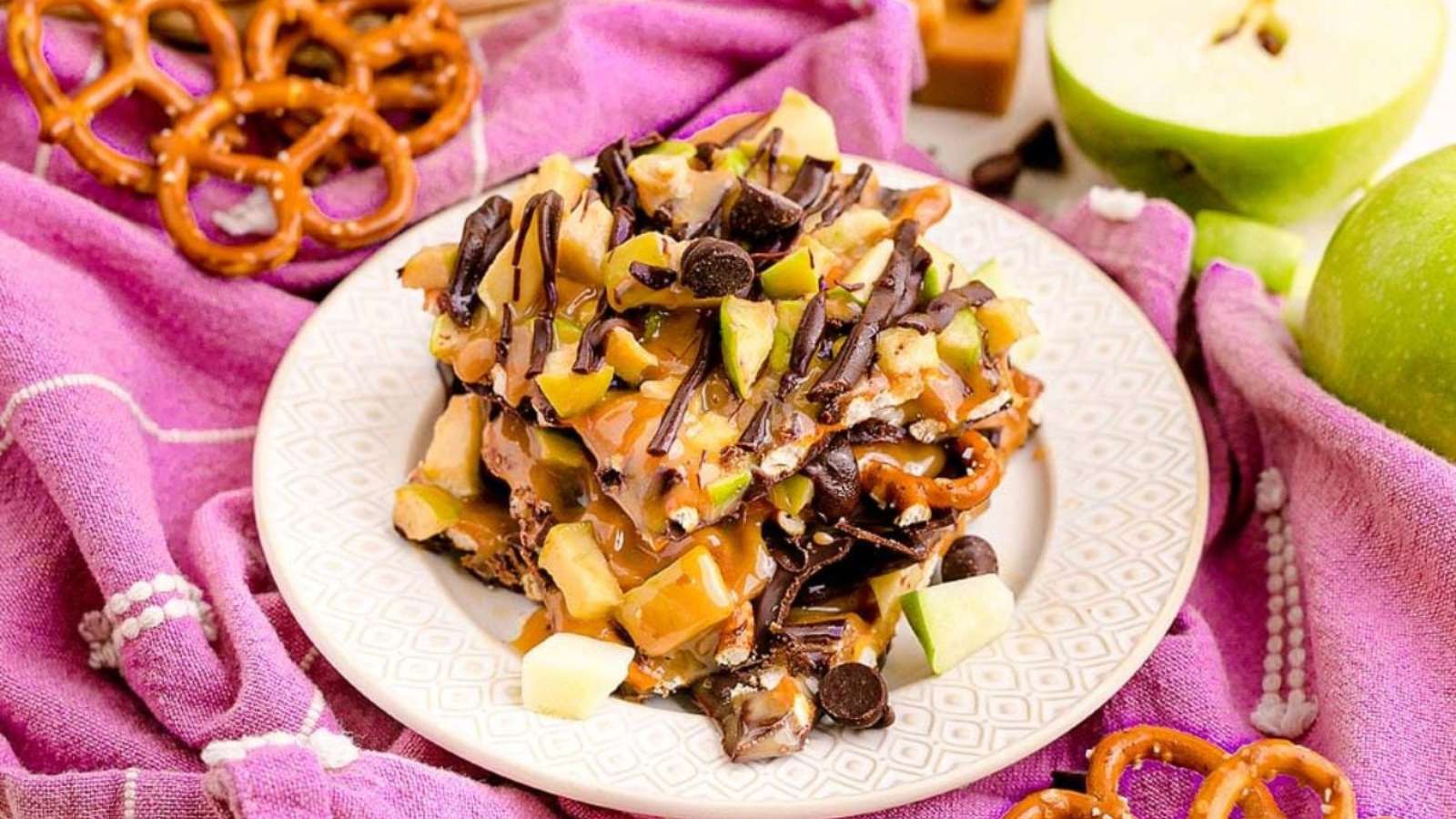 Easy Caramel Pretzel Apple Bark recipe by xoxoBella.
