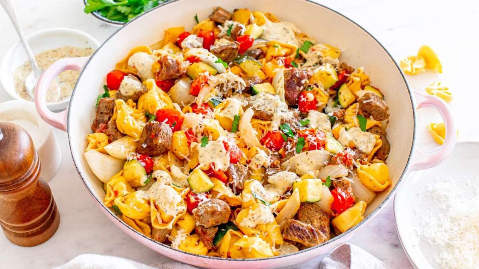 Garlic Parmesan Steak Tortellini recipe by xoxoBella.