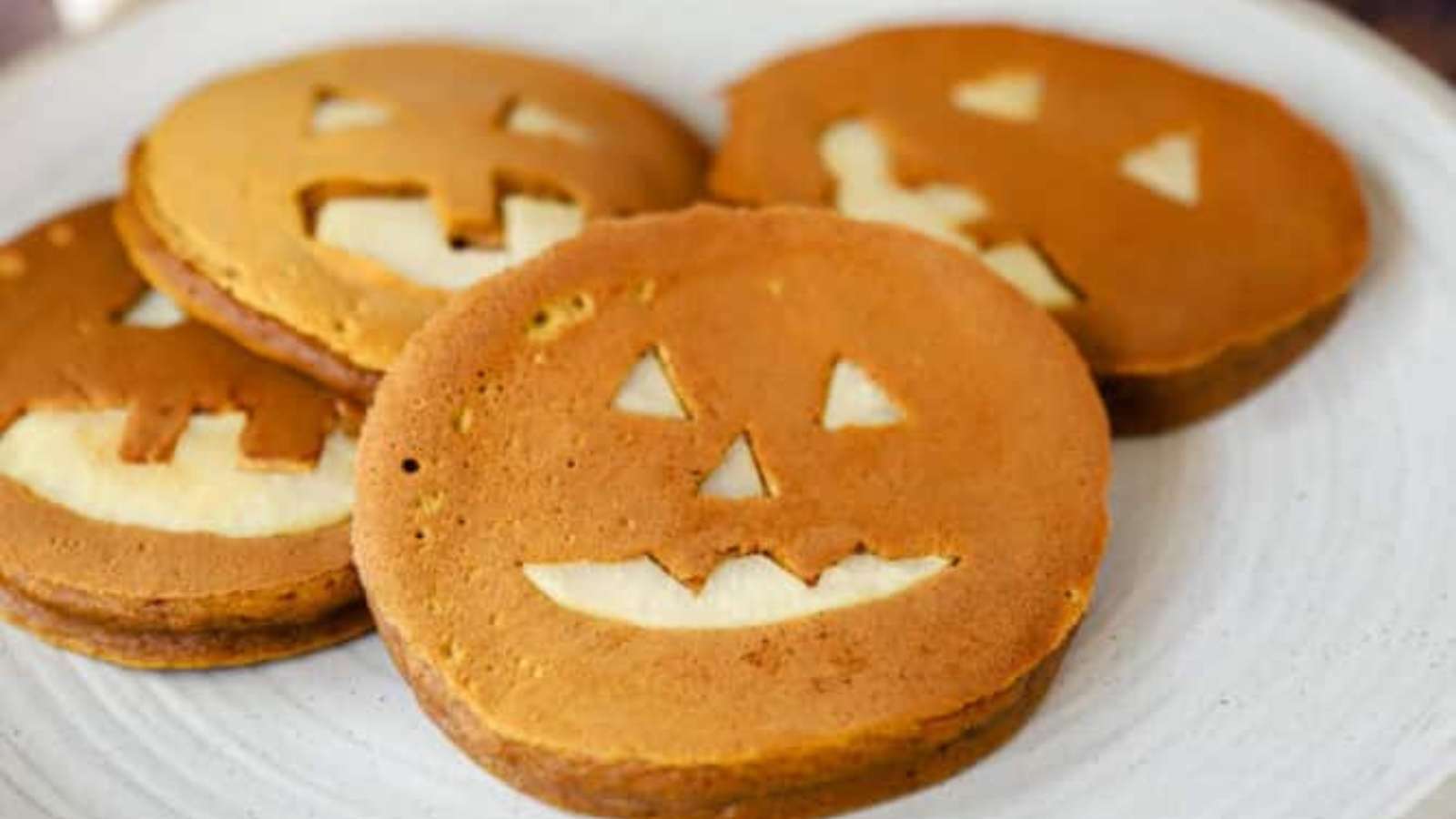 Halloween Pancakes recipe by A Seasoned Greeting.