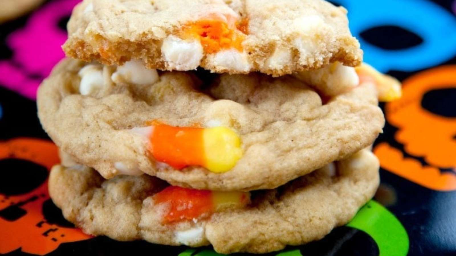 Chewy Candy Corn Cookies recipe by Baking Beauty.